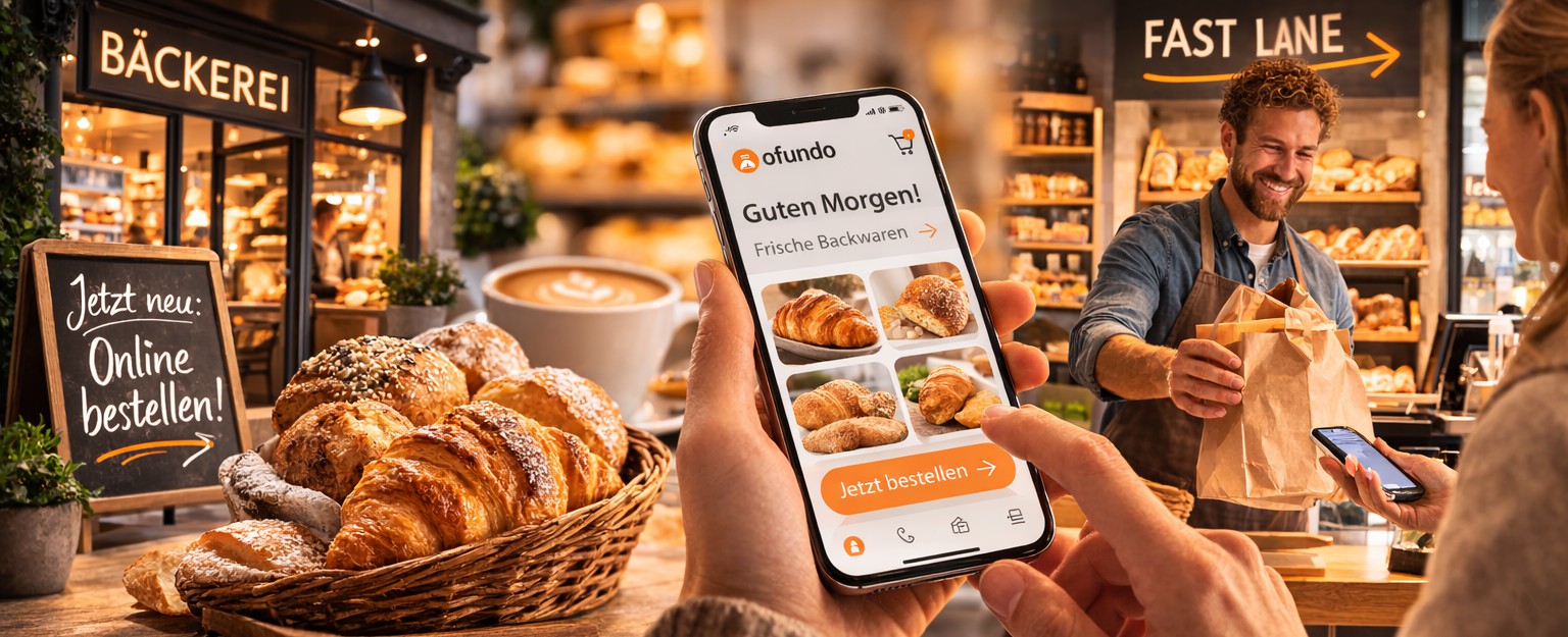 Bäckerei mit Ofundo App und Fast-Lane-Abholung